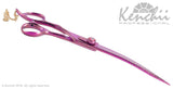 Kenchii Grooming - Lefty Pink Poodle Offset Handle 8.0 Shears / Scissors Choose Straight or Curved