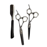 Kamisori Beauty - 2024 Student Set 5.5" - Hair Shear, 27 Tooth Thinner, Razor, Combs, Brooch, Case