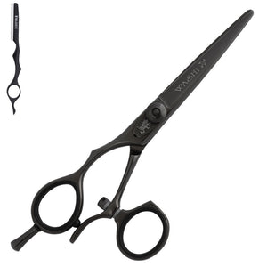 Washi Beauty - Lefty Black Satin Single or Double Swivel Shear / Scissor - Choose Your Size 5.5 or 6.0