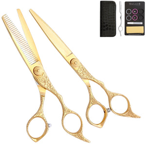 Washi Beauty - D'or Shear Set 5.5 or 6.0 / 30 Tooth Thinner Japanese V10