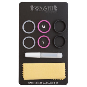 Washi Shear & Scissor Maintenance Kit - Cleaning Cloth, Oil, 6 Finger Inserts